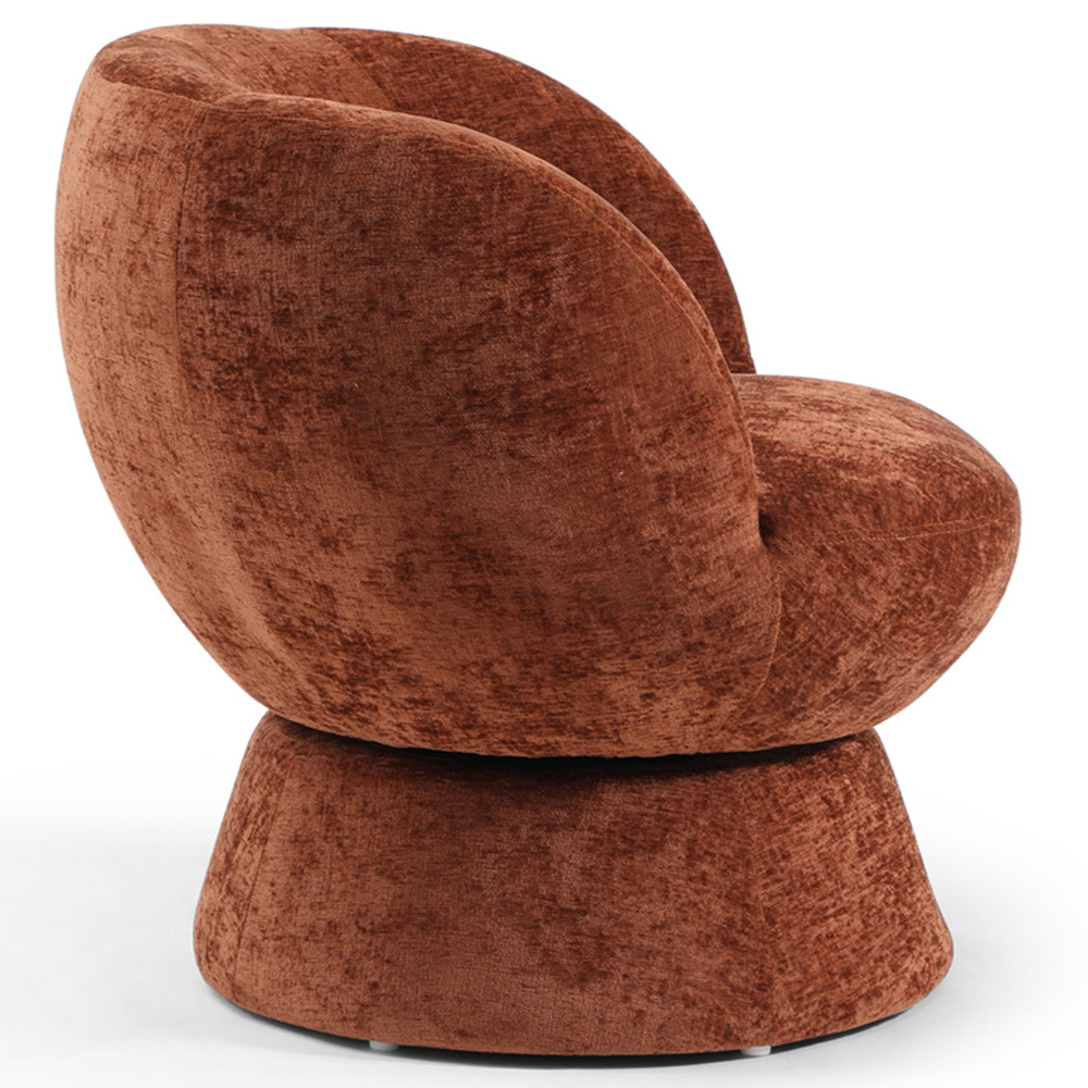 Tom Terracotta Chenille Swivel Accent Tub Chair Image 4