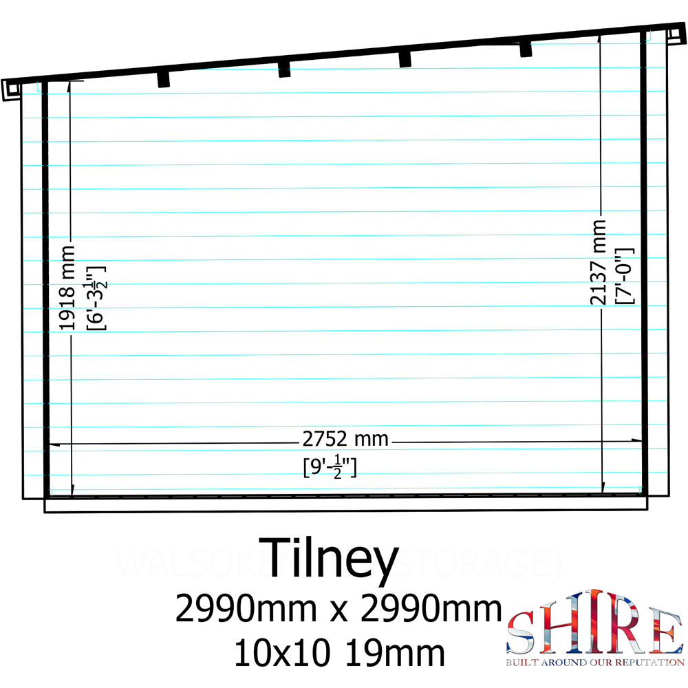 Shire Tilney 10 x 10ft Pent Garden Log Cabin Image 7