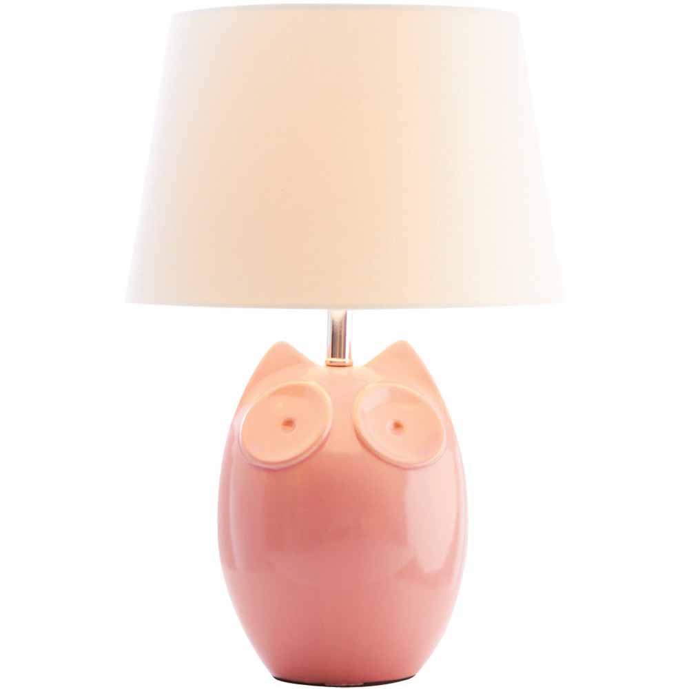 Lighting & Interiors Hoot Pink Table Lamp Image 1