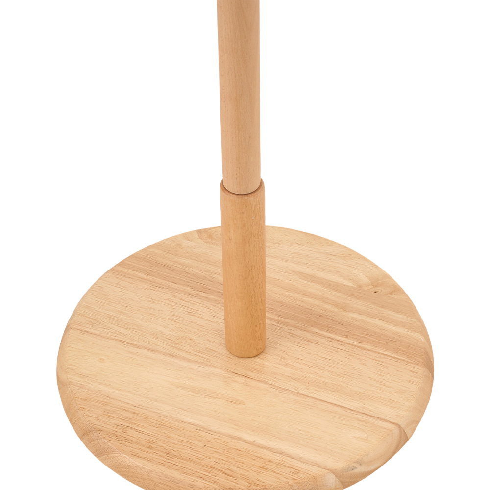 Living and Home Natural Wooden Freestanding Cloth Rack with 6 Staggered Hooks Image 6