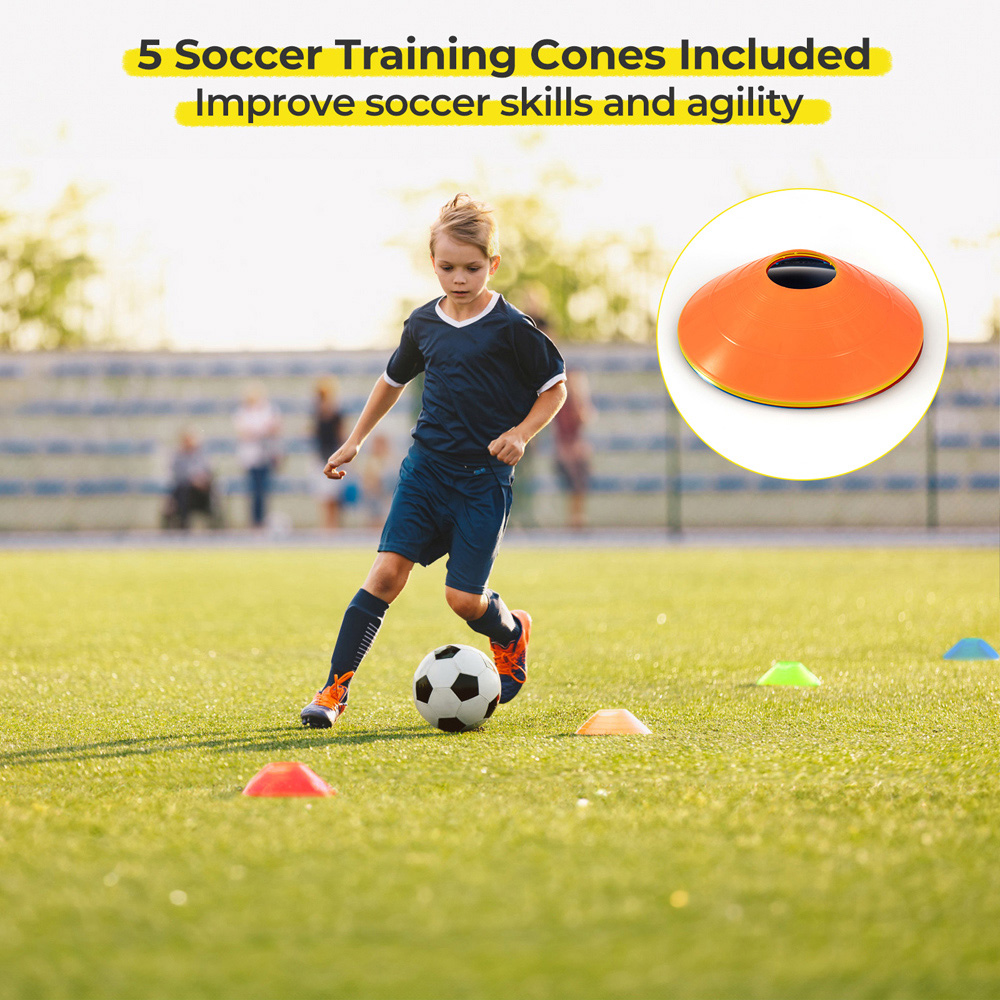 Costway Adjustable Soccer Training Equipment with 5 Cones Image 4