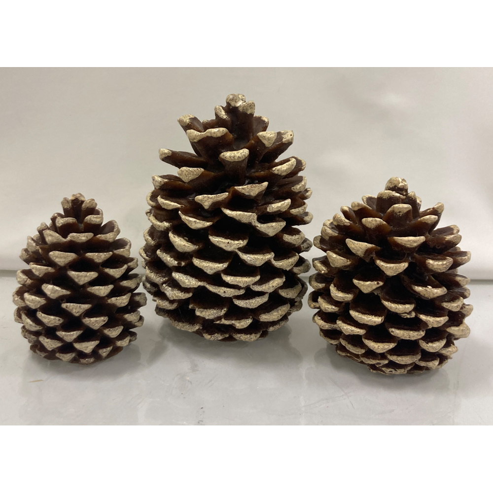 Avilo Brown Pine Cone Flameless LED Candle 3 Piece Image 5