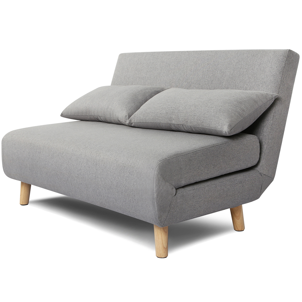 Aurora Double Sleeper Grey Linen Sofa Bed Image 2