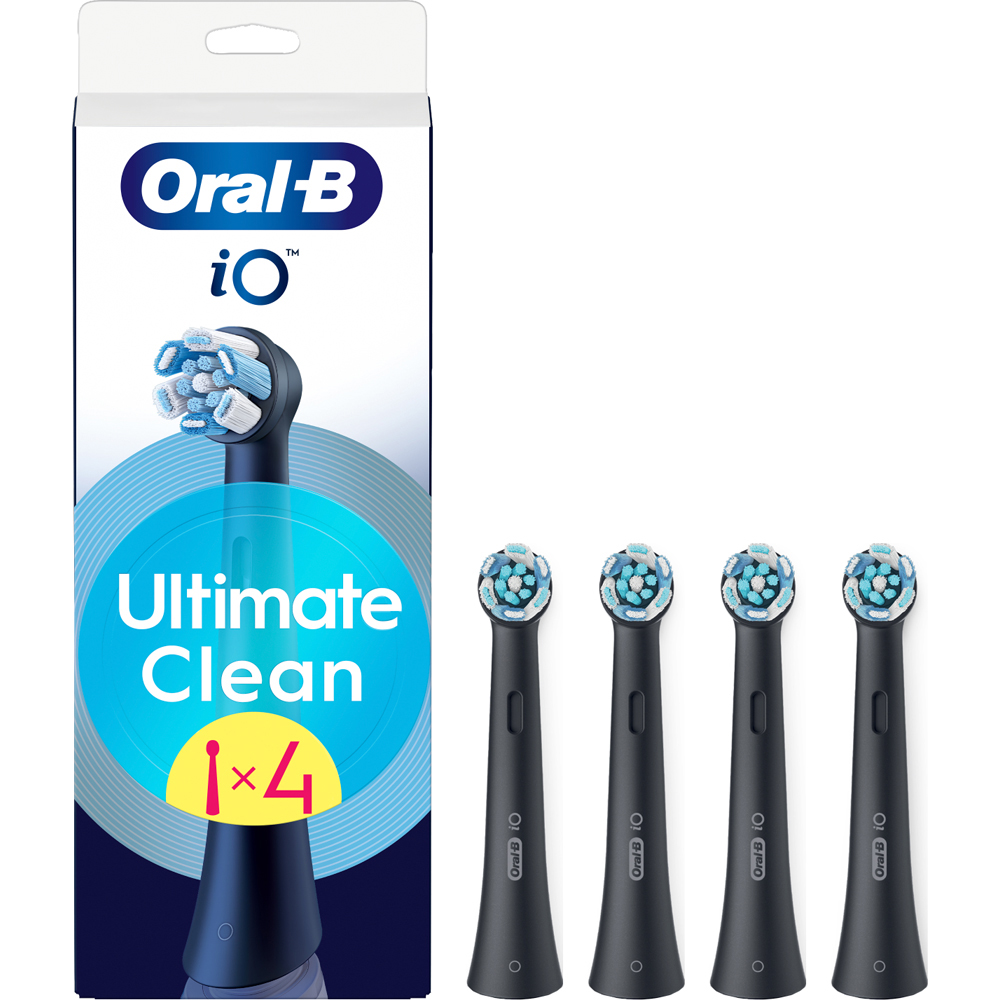Oral-B iO Ultimate Clean Black Toothbrush Refill Head 4 Pack Image 3