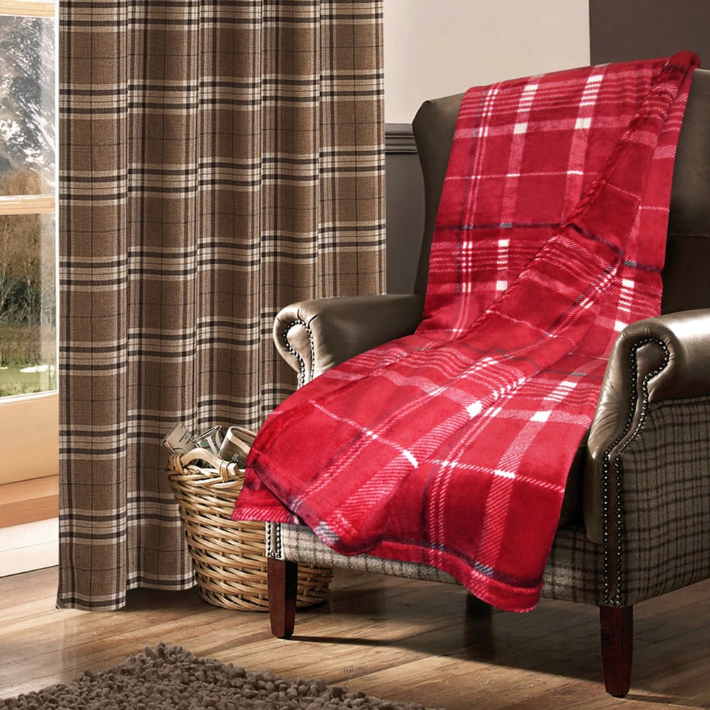 Velosso Wine Luxury Check Throw 130 x 180cm Image 2