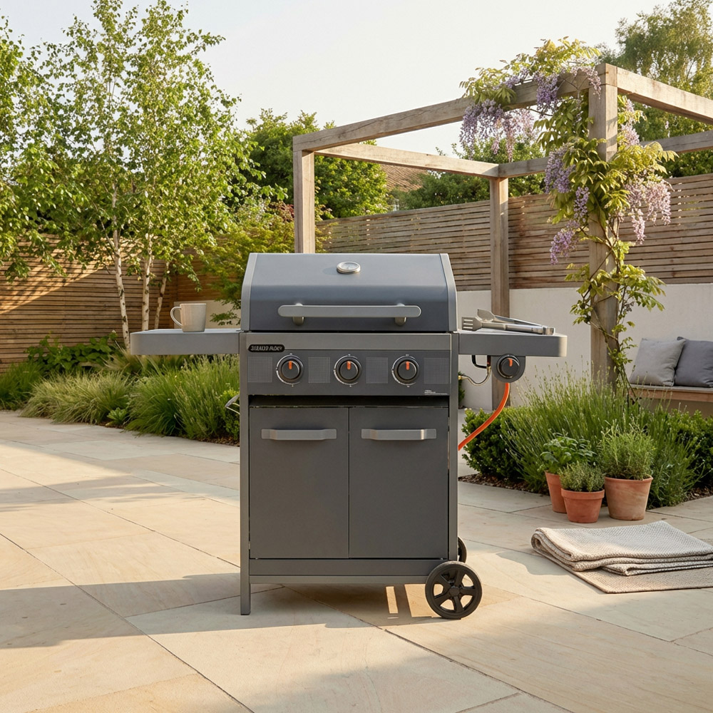 Arizona 3 Burner Gas BBQ with Side BurnerGrey Image 4