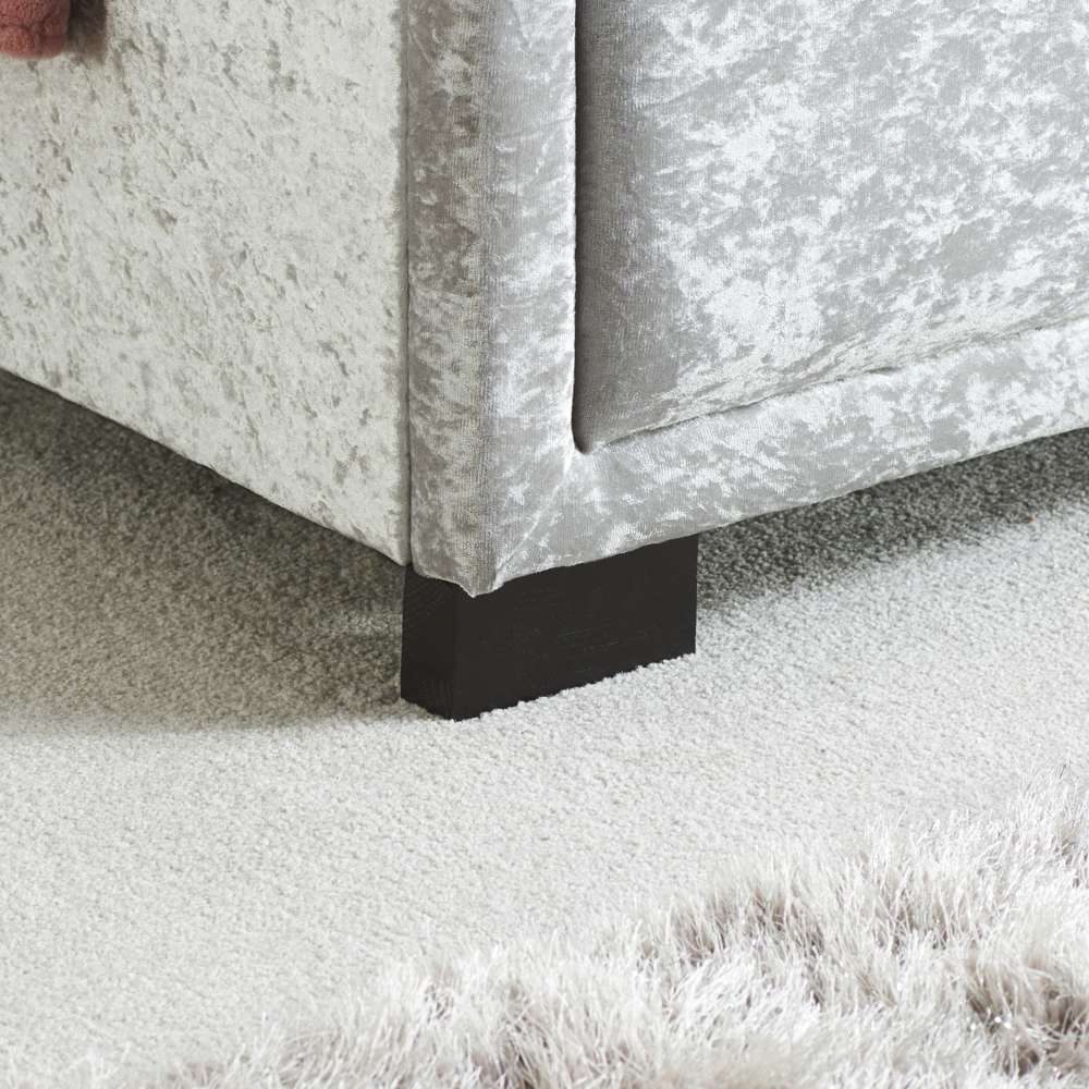 Hannover Double Grey Velour Bed Frame Image 6