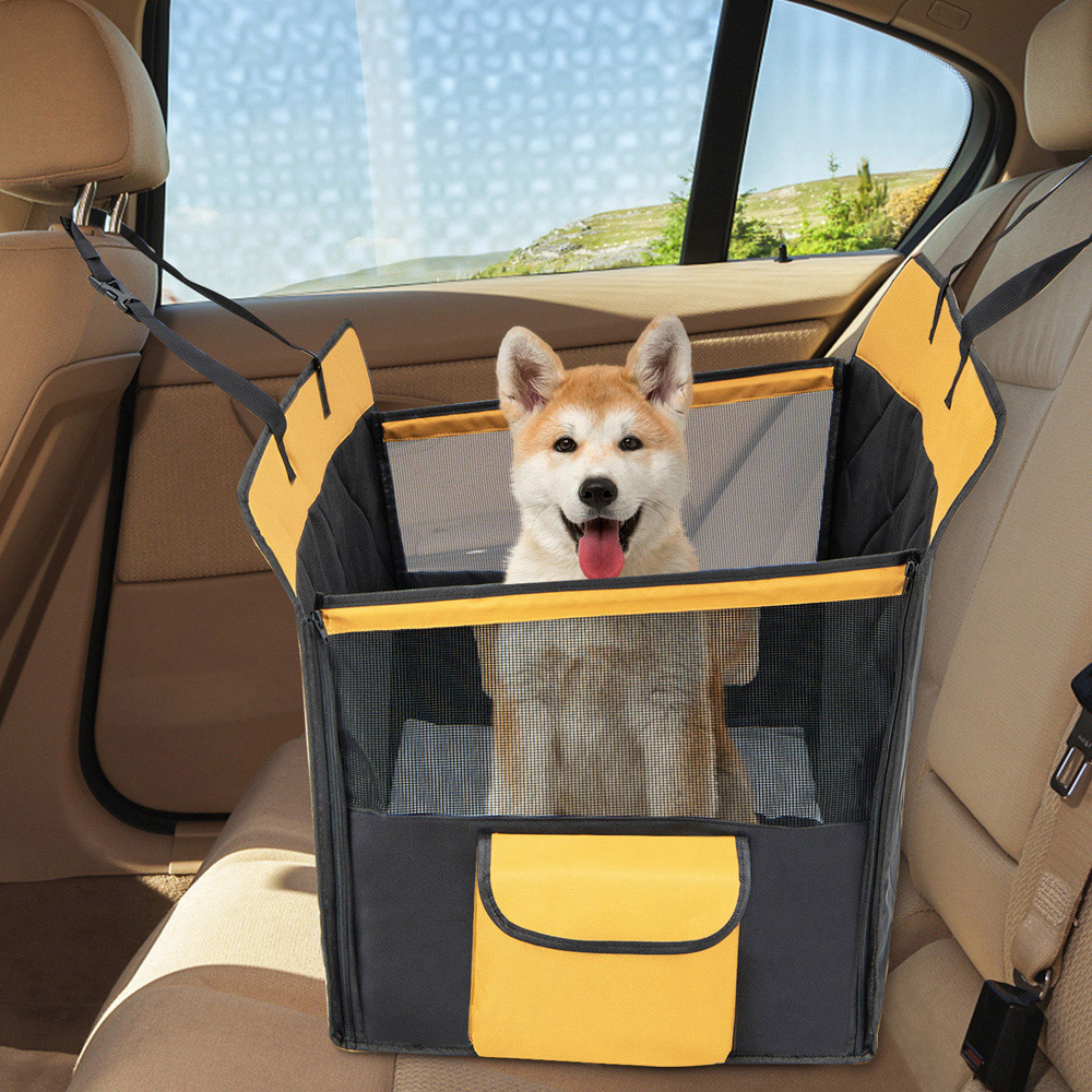 Costway Black Dog Car Seat Cover with Safety Belt Image 8