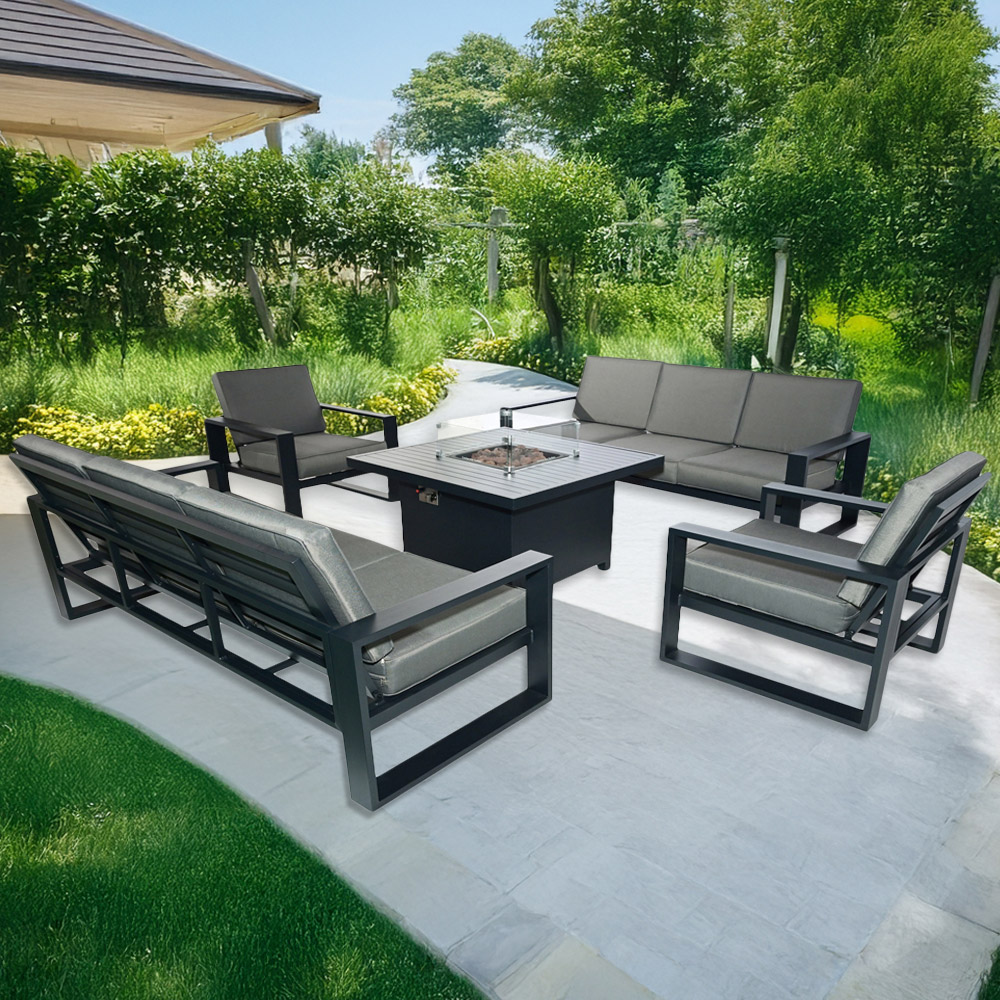 Furniture One 8 Seater Aluminium Garden Dining Set Image 1