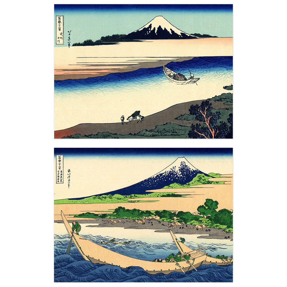 Artery8 Hokusai Views Mount Fuji Tago Bay Tama River Island Wall Art Print 30 x 41cm 5 Pack Image 3