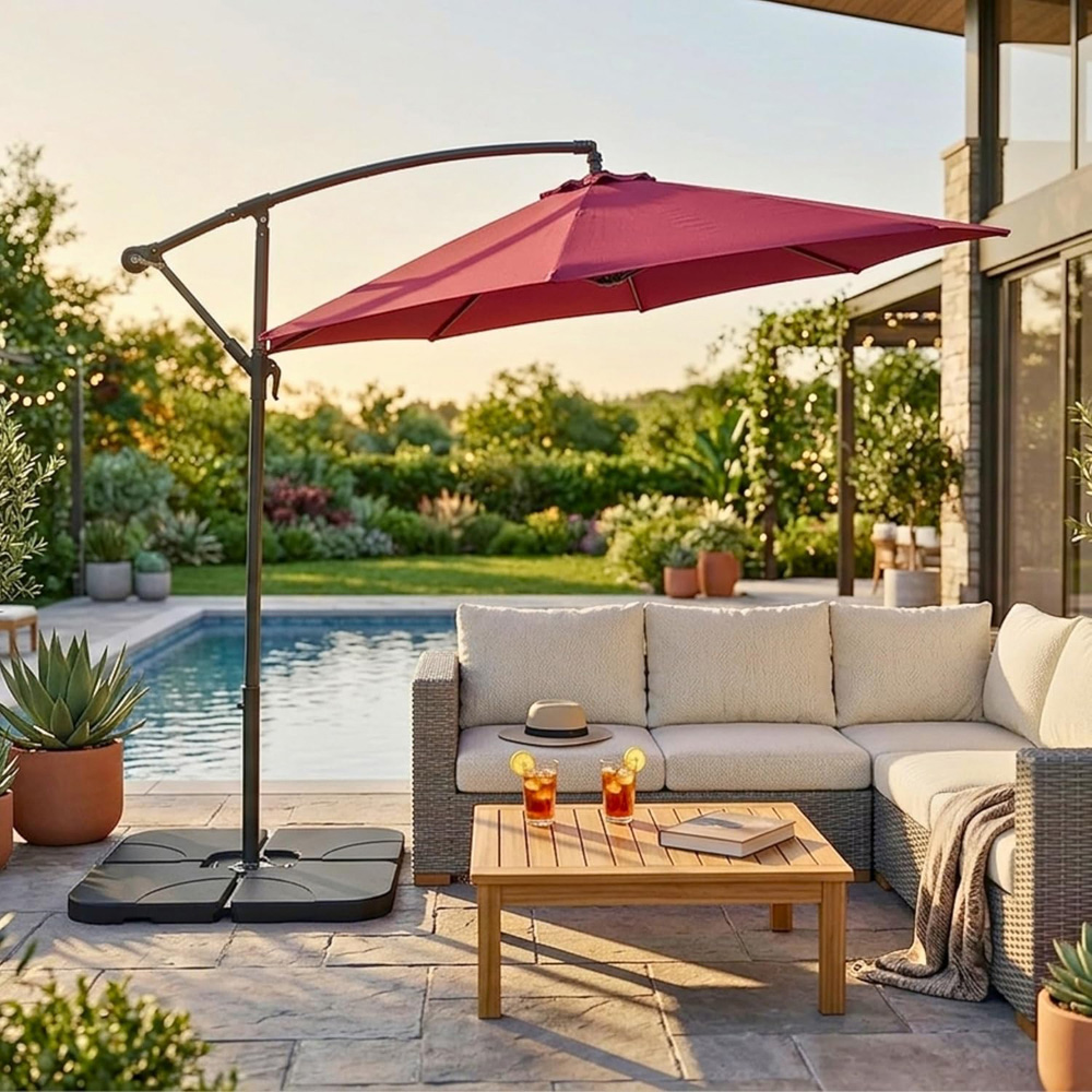 Shatchi 4 Piece Square Heavy Duty Fillable Parasol Base Image 2