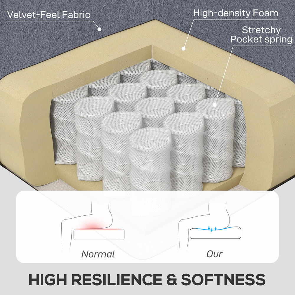 HOMCOM Tufted Club Fabric Accent Armchair Image 5