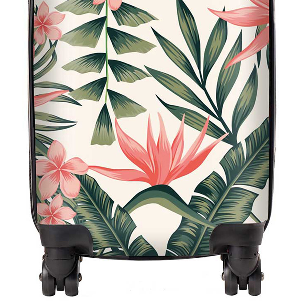 Warren Reed Designer Small Dark Tropical Green Leaves Suitcase Image 2