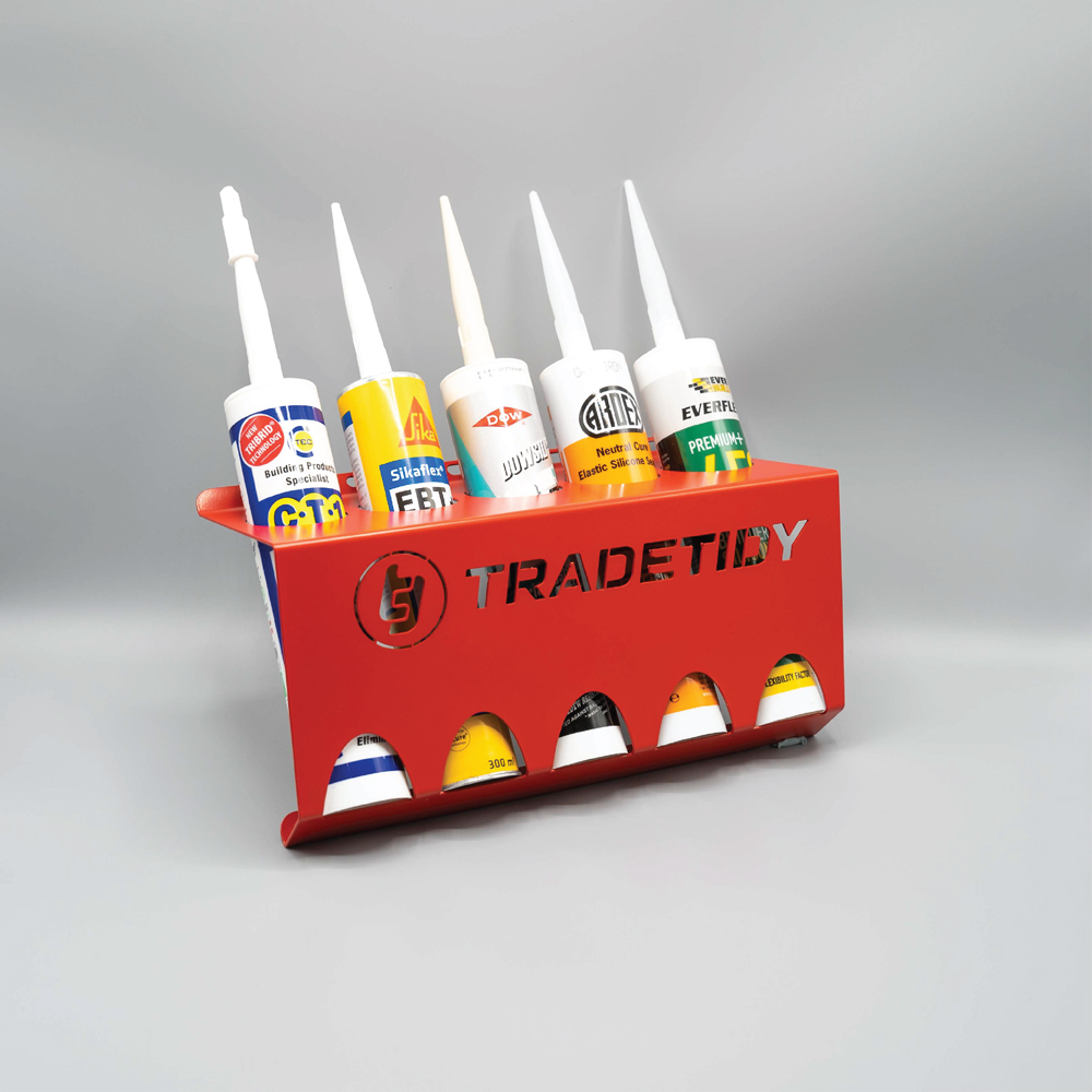 TradeTidy 3 Piece Red Silicone Tube Spray Can and Tub Wipes Holder Set Image 7