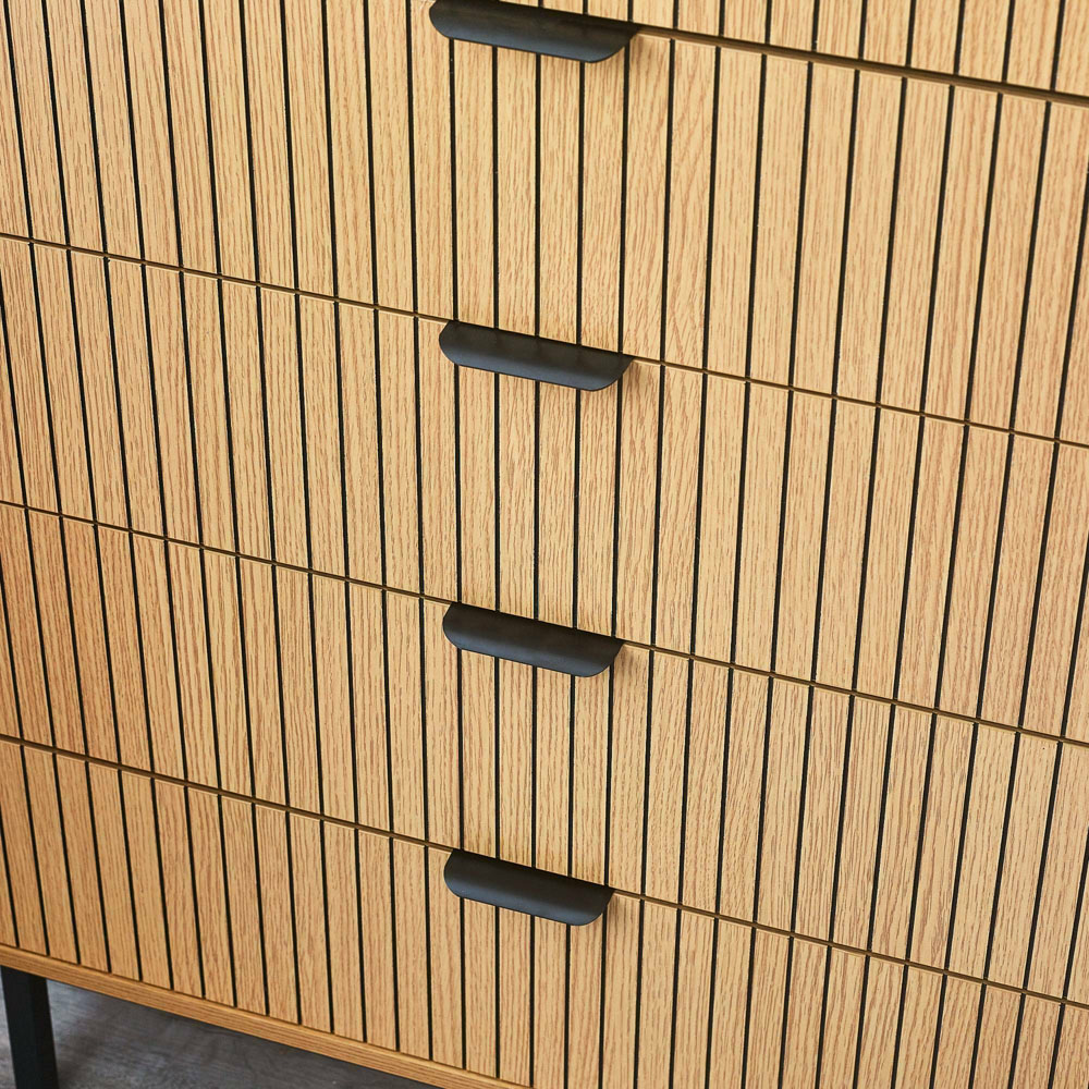 Julian Bowen Sia 5 Drawer Warm Wood Storage Chest Image 8
