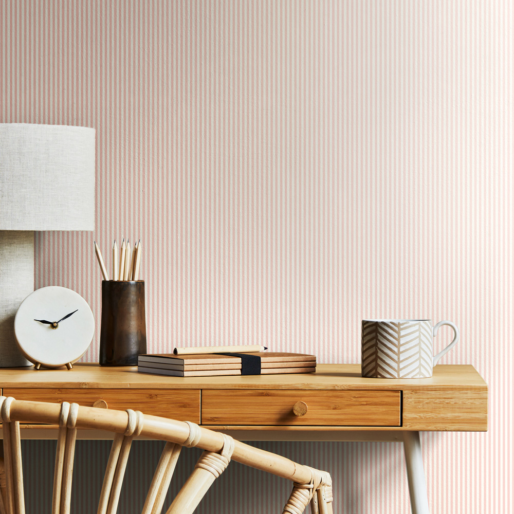 Hoopla Walls Elegance Tiny Stripe Rose Wallpaper Image 2