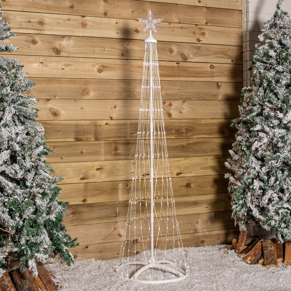 Samuel Alexander White LED Light Up Christmas Cone Tree 5.9ft Image 6