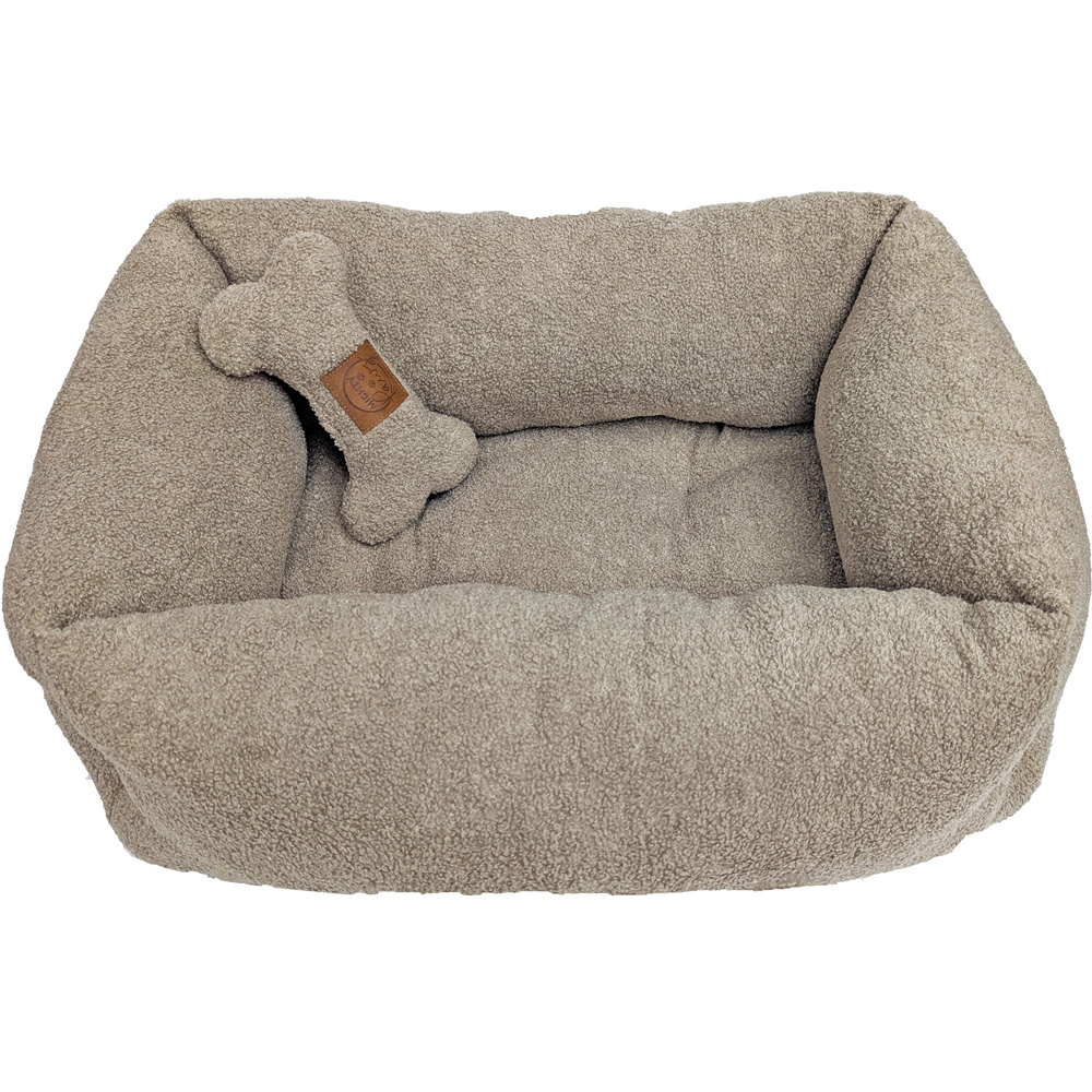Mighty Paws Cream Pet Bed Blanket and Toy Cuddle Bundle Image 3