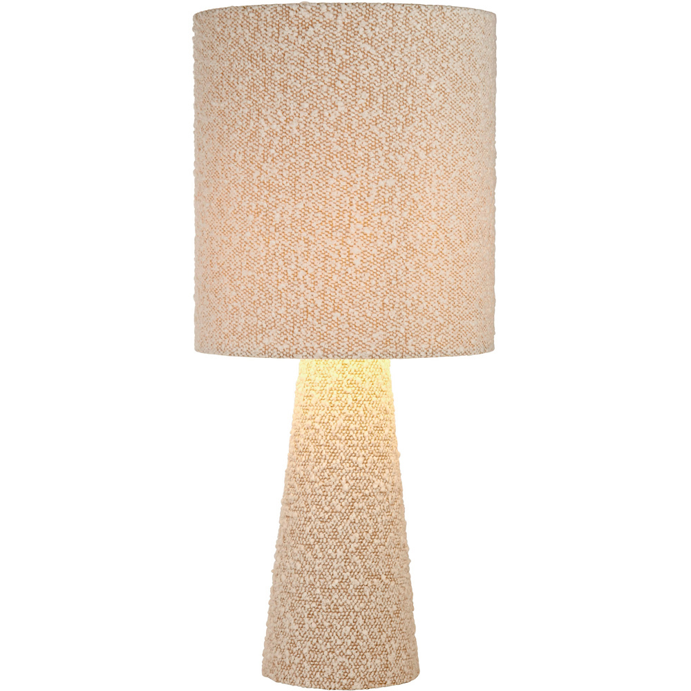 Lighting Collection Boucle White Table Lamp Image 3