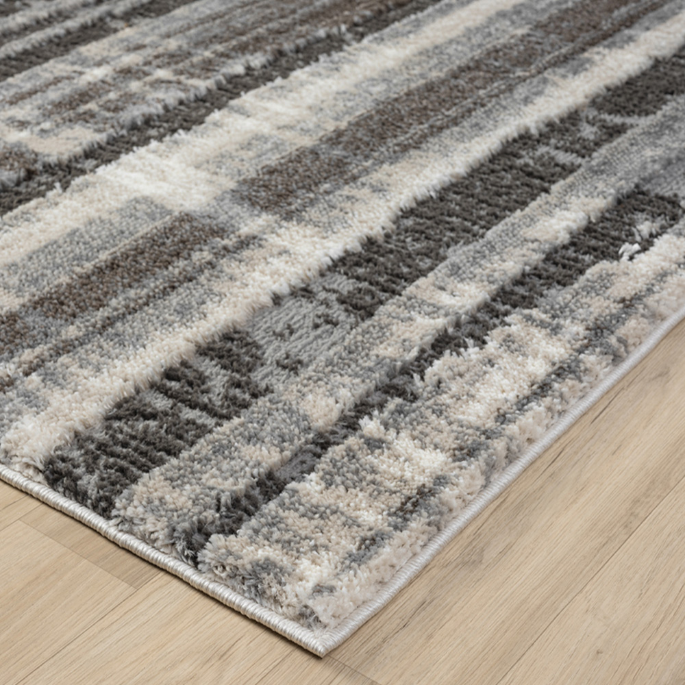 Desire Rugs Eleanor Grey Striped Embossed Rug 200 x 290cm Image 4