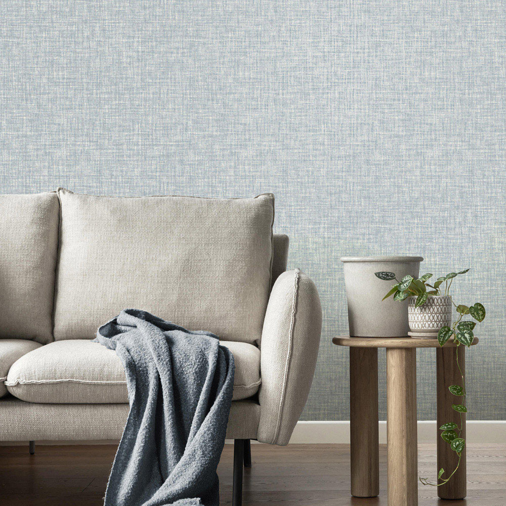 Crown Lynford Texture Fabric Effect Blue Wallpaper Image 3