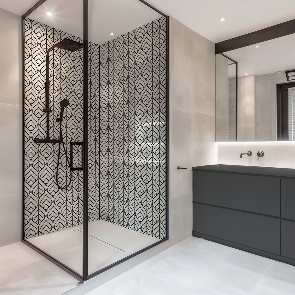 Splashbax Premium Artisan Monochrome Acrylic Bathroom Wall Panel 2400 x 1200mm Image 5