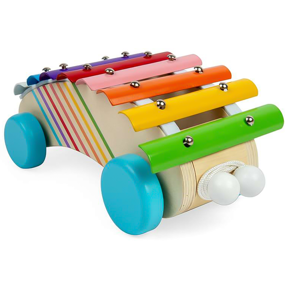 Bigjigs Toys Kids Wooden Pull Along Xylophone Music Toy Image 7