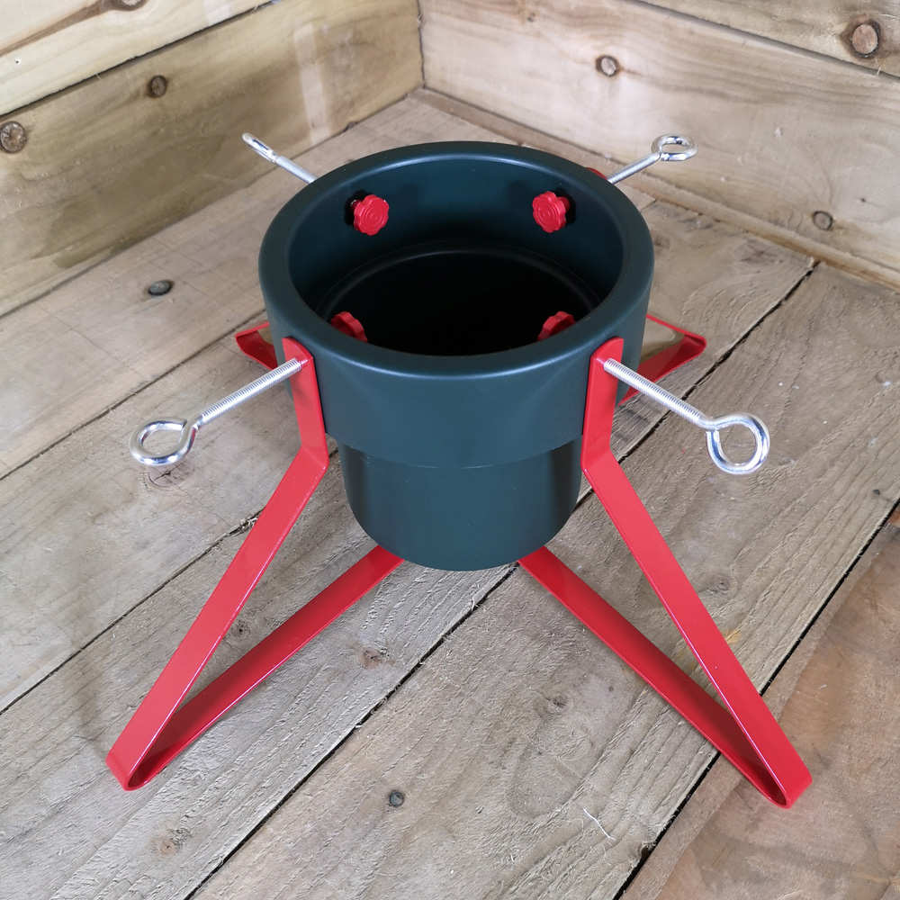 Samuel Alexander Green and Red Metal Christmas Tree Stand with Water Container 46cm Image 5