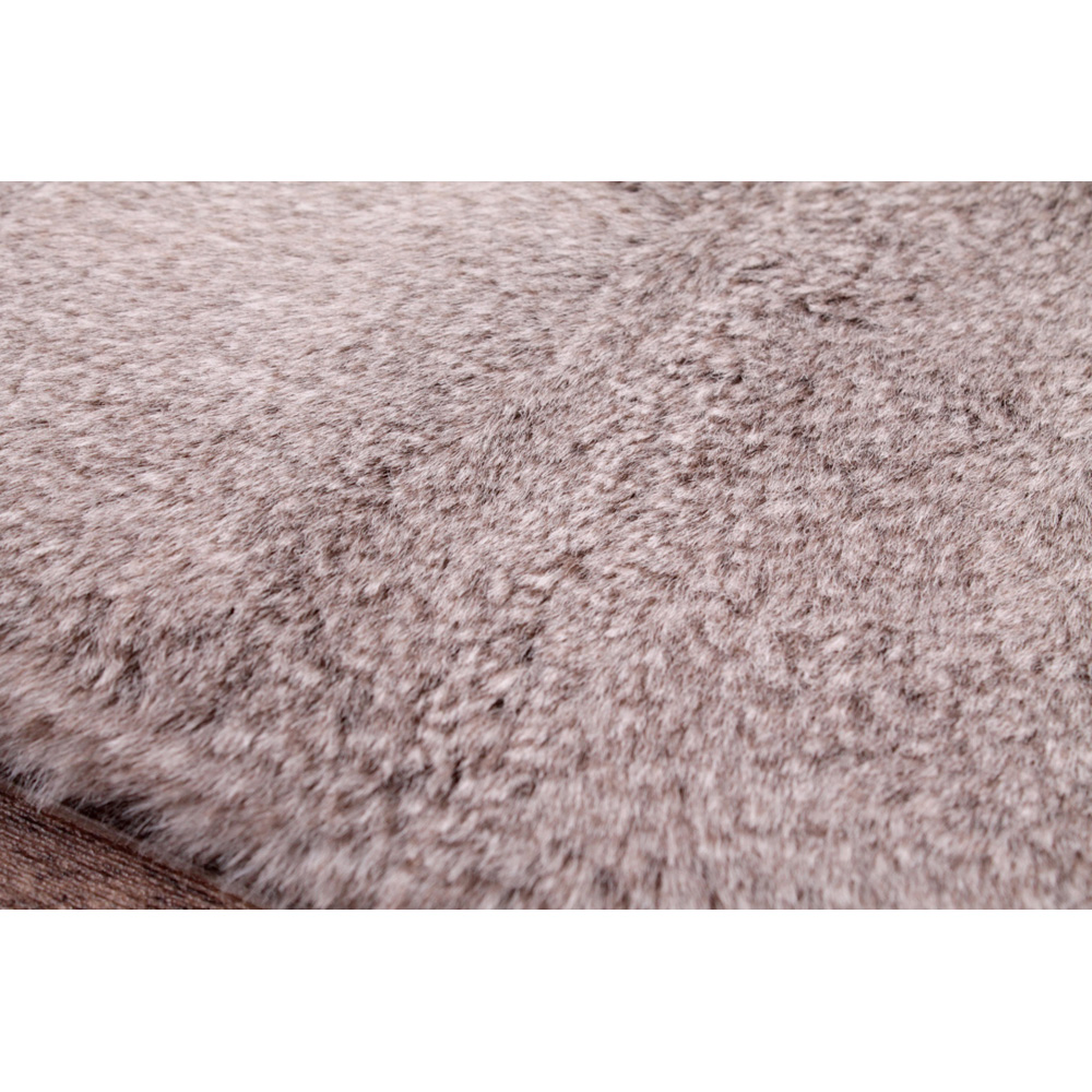 Portland HMC Tipped Luxe Fur Warm Mink Plain Rug 80 x 150cm Image 3