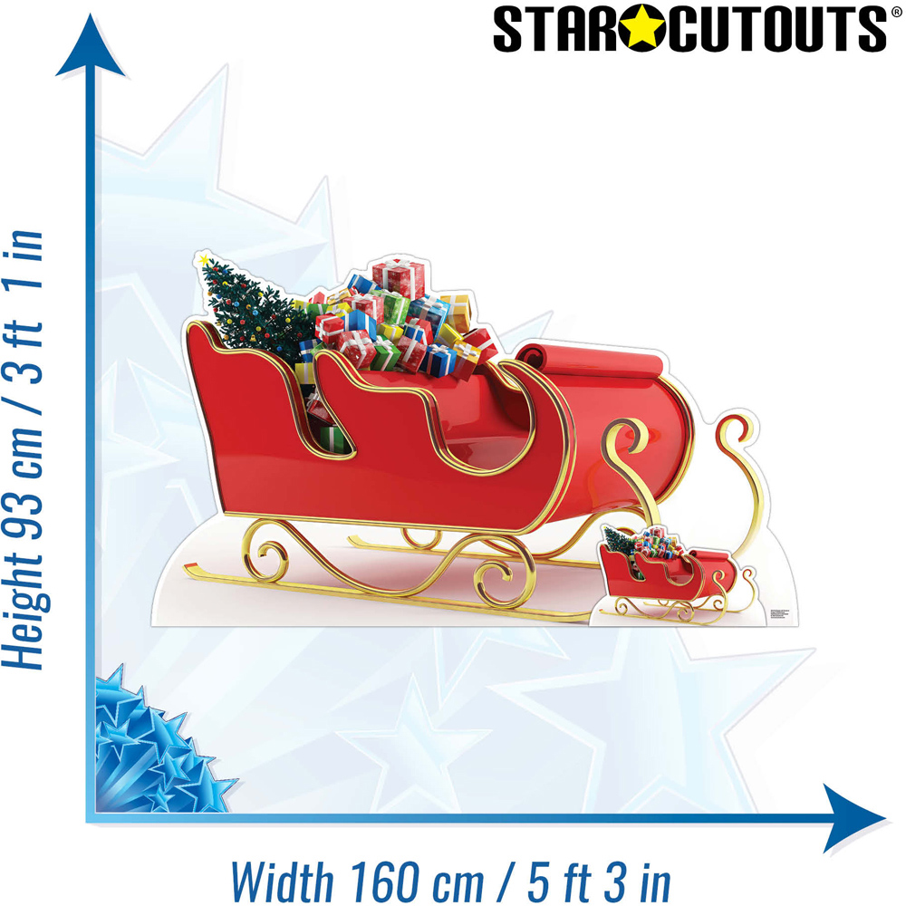 Star Cutouts Santa Sleigh with Presents Christmas Cardboard Cutout 3.1ft Image 5