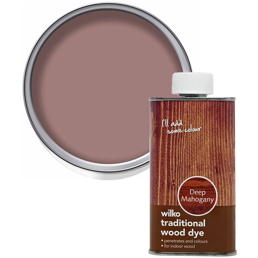 Wilko Dark Mahogany Traditional Wood Dye 250ml Image 1