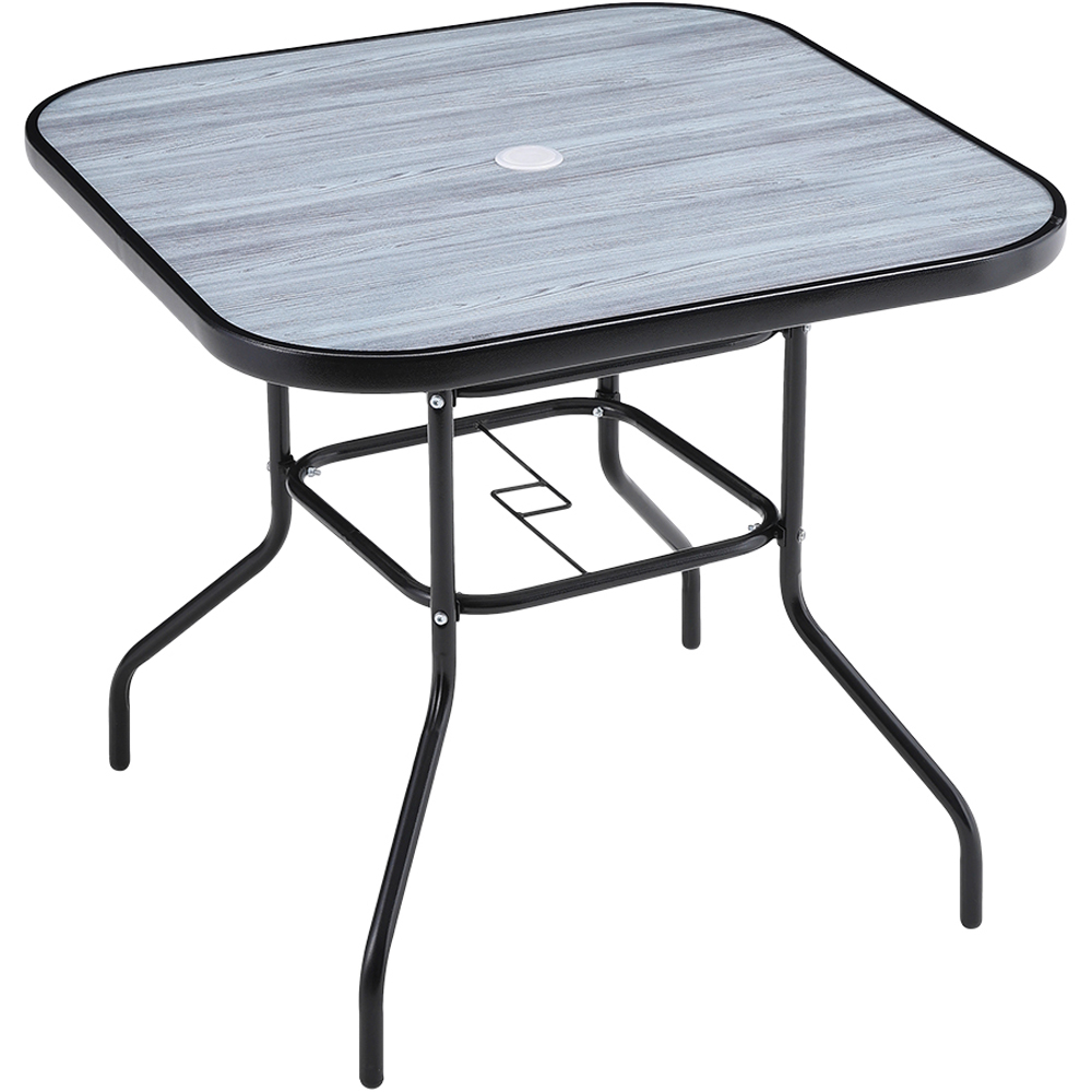 Living and Home Wicker 4 Seater Wood Grain Square Patio Set Image 3