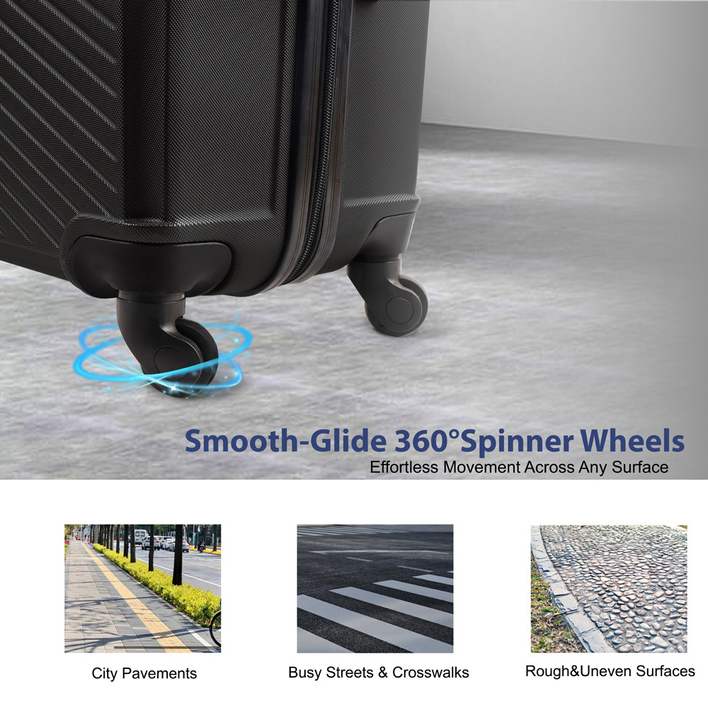 Groundlevel Infinity Set of 3 Black Luggage Suitcase Image 5