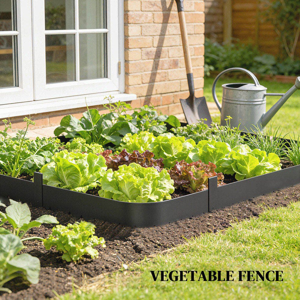 Outsunny 15 x 115cm 5 Pack Black Garden Picket Fence Panel Image 7