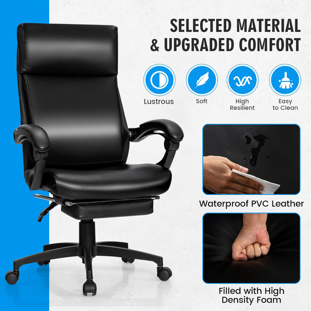 Costway Black Ergonomic Executive Office Chair with Headrest Image 4