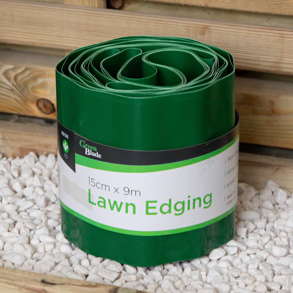 Samuel Alexander Green Large Plastic Corrugated Lawn Edging Border Image 2