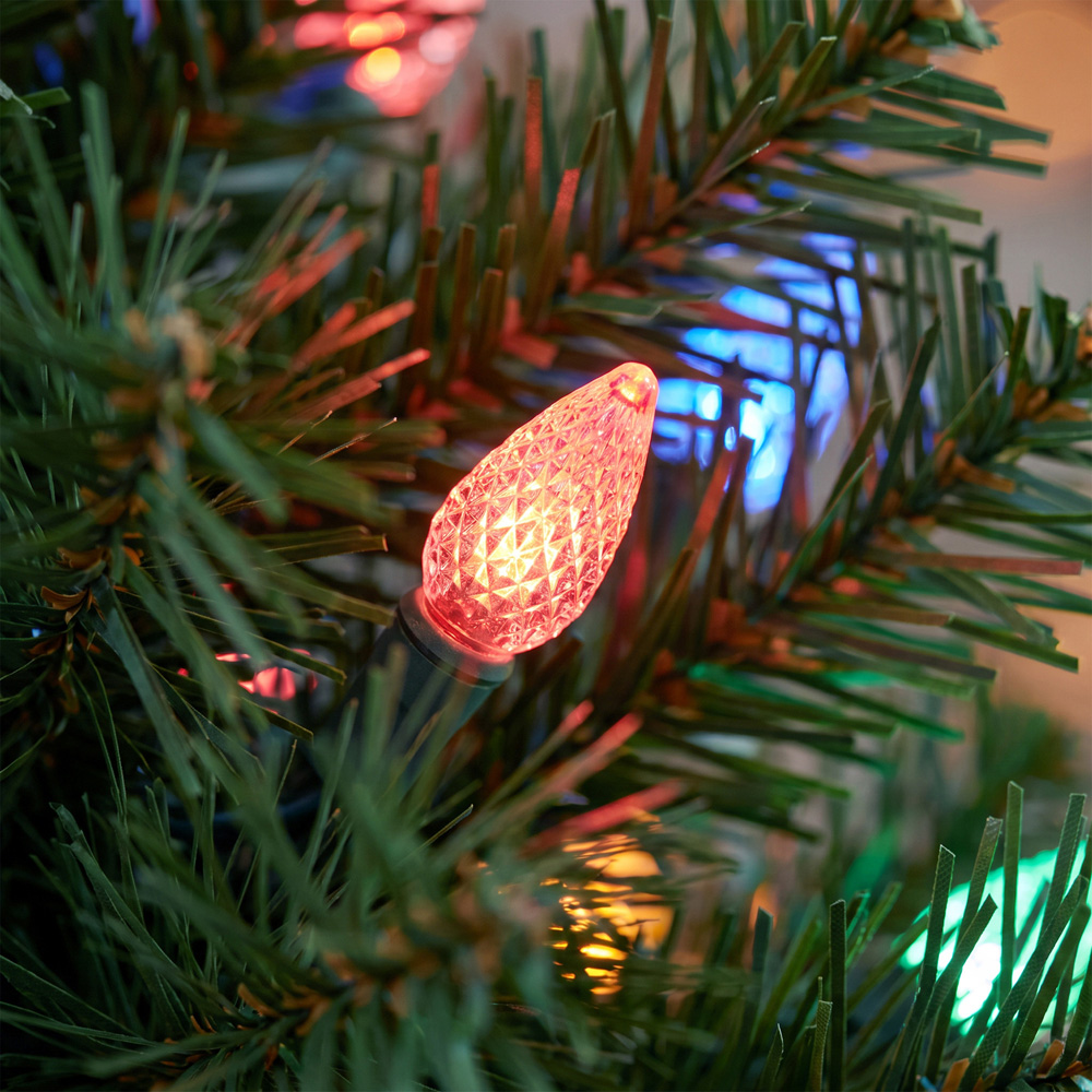 HOMCOM 60 Multicolour LED Pre-Lit Green Artificial Christmas Tree with Ground Stakes 2ft 2 Pack Image 4