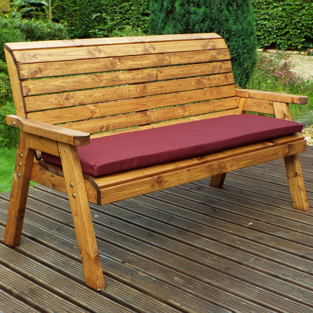 Charles Taylor 3 Seater Winchester Bench with Red Cushions Image 1