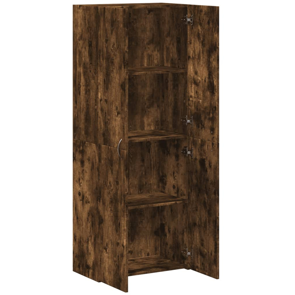 vidaXL 2 Door 4 Compartment Smoked Oak Tall File Cabinet Image 4