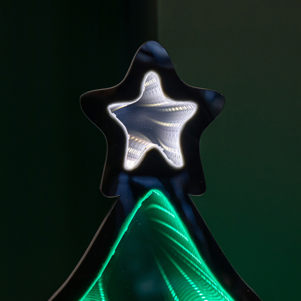 Samuel Alexander Green and Warm White LED Light Up Christmas Tree Infinity Decoration 60cm Image 6