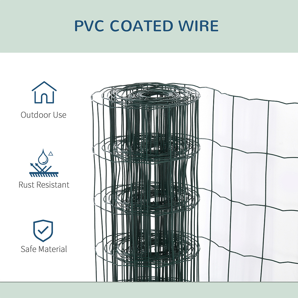 PawHut 1m x 10m PVC Coated Welded Wire Mesh Poultry Fence Netting Image 4