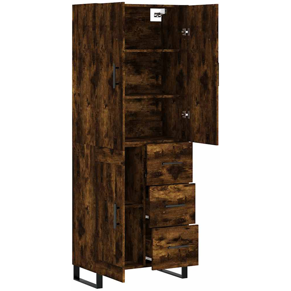 vidaXL 3 Door 3 Drawer 5 Shelf Smoked Oak Highboard Image 4