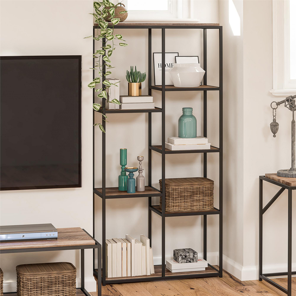 Dorel Quincy 5 Shelf Weathered Oak Bookcase Image 6
