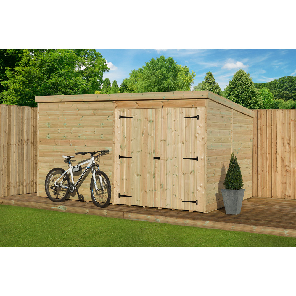 Empire Sheds 4000 14 x 8ft Double Door Tongue and Groove Wooden Pent Garden Shed Image 3