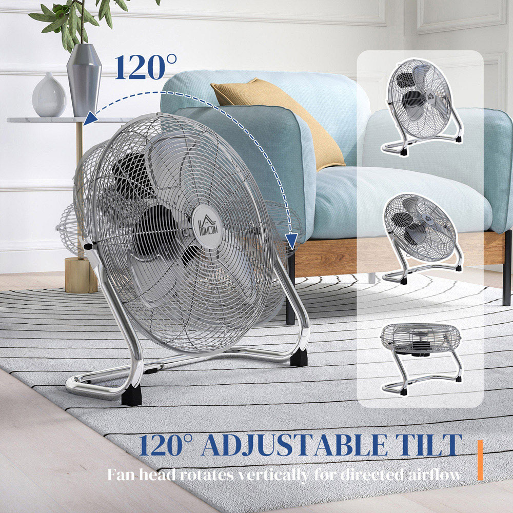 HOMCOM Silver Tone Electric Portable Table Fan 23 inch Image 7