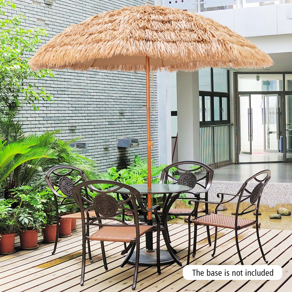Costway Thatched Tiki Patio Umbrella 205cm Image 3