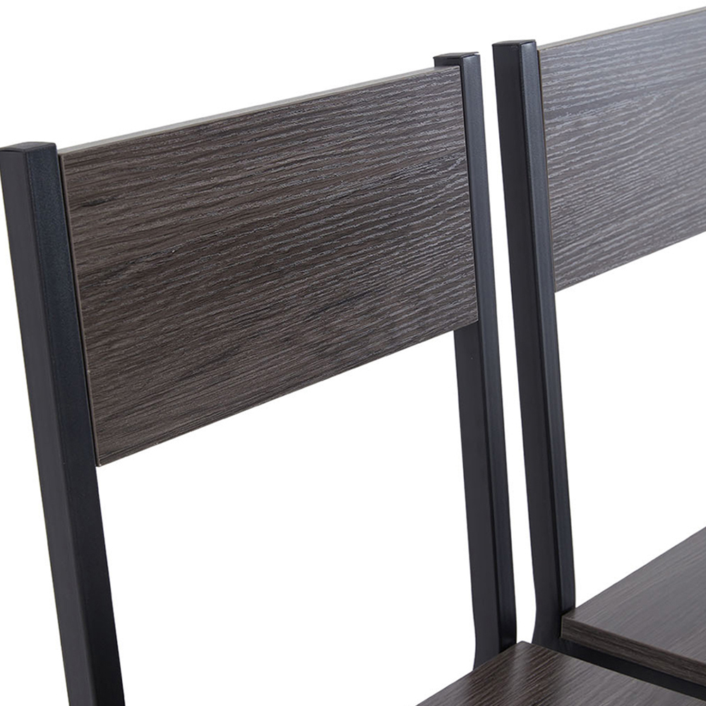 Living and Home 4 Seater Dining Set Black and Grey Image 4