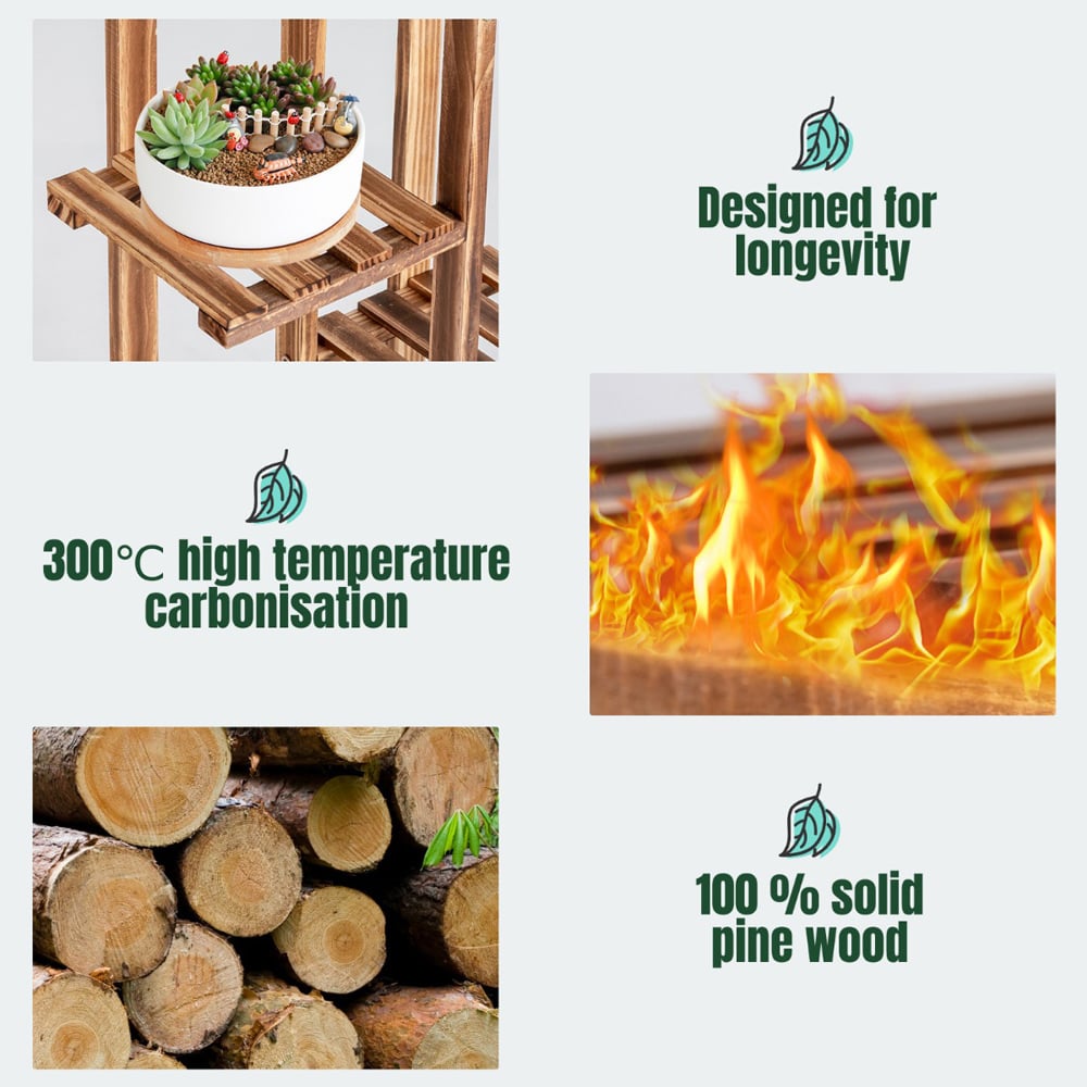 Costway 6 Tier Wooden Multifunctional Plant Stand Image 6