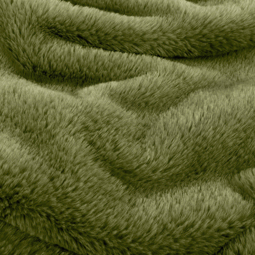 furn. Kallu Olive Double-Sided Faux-Fur Throw 150 x 200cm Image 4