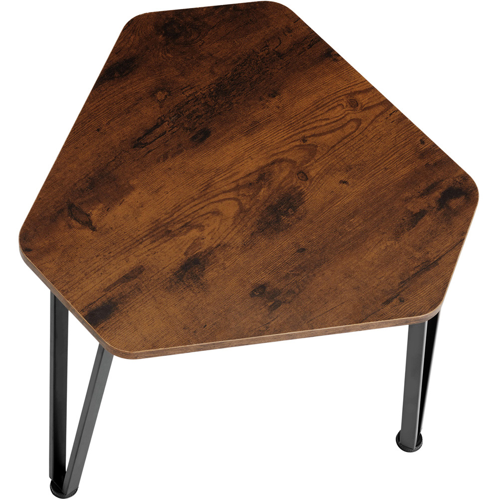 tectake Torquay Dark Wood Nesting Coffee Table Set of 3 Image 5